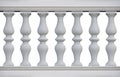 Old classic concrete italian balustrade - seamless pattern concept image on white backgroud for easy selection useful for Royalty Free Stock Photo