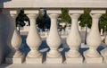 An old classic isolated balustrade. Ancient fence. Ancient Architecture Baroque.