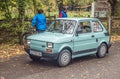 Old classic Polish small car Polski Fiat 126p at a car show Royalty Free Stock Photo