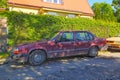 Old vintage classic luxury car Volvo 740 sedan parked