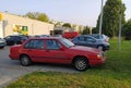 Old classic red Swedish sedan car Volvo 940 parked Royalty Free Stock Photo