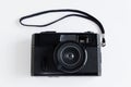 Old classic retro black film camera on white background Royalty Free Stock Photo