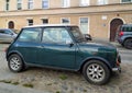 Old classic small car Morris Mini Cooper parked