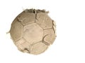 Old classic soccer ball and dirty football of isolated on a whit Royalty Free Stock Photo