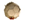 Old classic soccer ball and dirty football of isolated on a whit Royalty Free Stock Photo