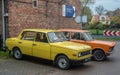 Classic private cars Wartburg 353 and Polski Fiat 125p parked Royalty Free Stock Photo