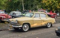 Old classic Soviet limo sedan car Volga GAZ-21 at a car show Royalty Free Stock Photo