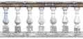 Old classic stone italian balustrade - seamless pattern concept image on white backgroud for easy selection useful for renderings Royalty Free Stock Photo