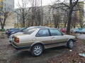 Old classic veteran vintage historic metal brown famous German car VW Jetta two door