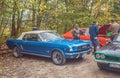 Old classic vintage car blue Ford Mustang convertible Royalty Free Stock Photo