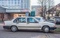 Old classic white Volvo GLS 940 right side view