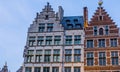 Old Classical cottages in the city center of Antwerp, old architecture of antwerpen, Belgium
