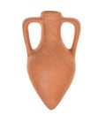 Old clay amphora is isolated on white background Royalty Free Stock Photo