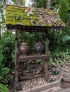 Old clay pot for drinking water Royalty Free Stock Photo