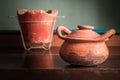 Old clay pot and stove Royalty Free Stock Photo