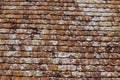 Old clay roof tiles with mold and algae on the surface Royalty Free Stock Photo