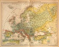 Old Climate Map of Europe Royalty Free Stock Photo