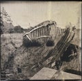 Old clinker built fishboat wreck artistic photography