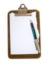 Old clip board with paper Royalty Free Stock Photo