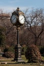 Anniversary outdoor clock in Cismigiu park Royalty Free Stock Photo
