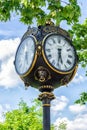 Old clock in Bucharest downtown Royalty Free Stock Photo