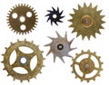 Old Clock Cogs Isolated Royalty Free Stock Photo