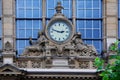 Antiquated clock in Frankfurt railway station Royalty Free Stock Photo