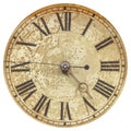 Old clock face with roman numbers Royalty Free Stock Photo