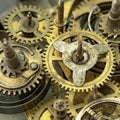 Old clock mechanism, inside of clockwork Royalty Free Stock Photo