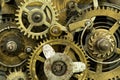 Old clock mechanism, inside of clockwork Royalty Free Stock Photo