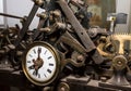 The old clock mechanism, time, past, present, future Royalty Free Stock Photo