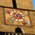 Old clock of the medieval Black Church in Brasov, Kronstadt, Transylvania, Romania Royalty Free Stock Photo