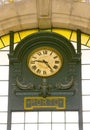Old clock on Porto train station Royalty Free Stock Photo