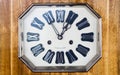 Old clock with Roman numerals Royalty Free Stock Photo
