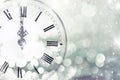 Old clock with stars and snowflakes Royalty Free Stock Photo