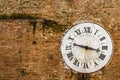 Old Clock on the Stone Wall - Siena,Tuscany, Italy Royalty Free Stock Photo