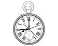 Old clock with stopwatch and Roman numerals. Vector illustration. Royalty Free Stock Photo