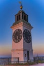 Old clock tower at Petrovaradin fortress in Novi Sad, Serbia Royalty Free Stock Photo