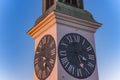 Old clock tower at Petrovaradin fortress in Novi Sad, Serbia Royalty Free Stock Photo