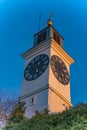 Old clock tower at Petrovaradin fortress in Novi Sad, Serbia Royalty Free Stock Photo