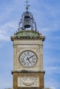 Old clock tower at Piazza del Popolo in Ravenna Royalty Free Stock Photo