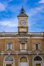 Old clock tower at Piazza del Popolo in Ravenna Royalty Free Stock Photo