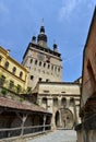 Old clock tower of Sighisoara, Romania Royalty Free Stock Photo