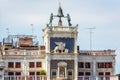 Old Clock tower Torre dell`Orologio on the San Marco square St Mark, Venice, Italy. It is a landmark of city Royalty Free Stock Photo