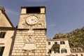 Old clock tower in the old town. Cator. Old town. Montenegro Royalty Free Stock Photo