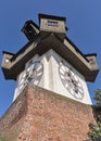 Old clock tower Uhrturm in Graz, Austria Royalty Free Stock Photo