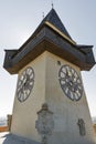 Old clock tower Uhrturm in Graz, Austria Royalty Free Stock Photo