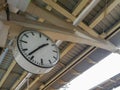 Old clock at a train station Royalty Free Stock Photo