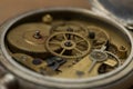 Old clockwork close up. selective focus Royalty Free Stock Photo