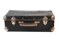 Old closed suitcase isolated on the white background Royalty Free Stock Photo